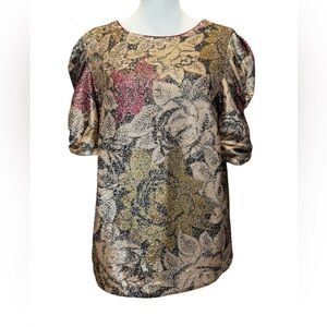 Anthropologie floral sequin top